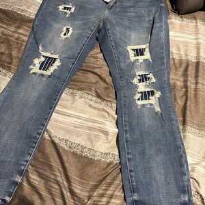 Judy Blue Distressed Blue Denim Jeans